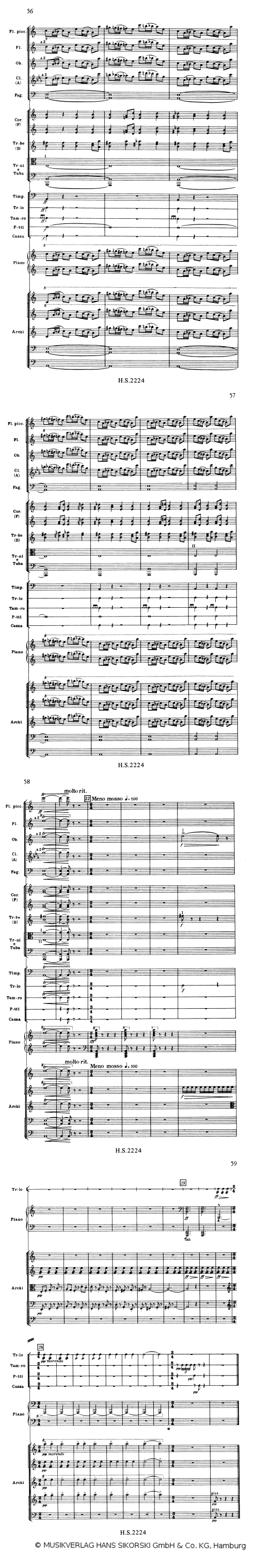 Schostakowitsch Symphonie Nr.1 2.Satz Scherzo, Ausschnitt - © MUSIKVERLAG HANS SIKORSKI GmbH & Co. KG, Hamburg - Abdruck mit frdl. Genehmigung
